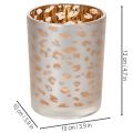 Porte-bougie chauffe-plat en verre à motif léopard, 12 cm | Floristik24.be