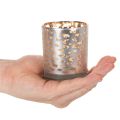 Porte-bougie chauffe-plat en verre à motif léopard bicolore, 8 cm | Floristik24.be