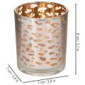 Porte-bougie chauffe-plat en verre à motif léopard bicolore, 8 cm | Floristik24.be
