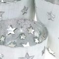 Floristik24 Photophore décoration de Noël blanc avec étoiles métal Ø12 / 10 / 8cm lot de 3