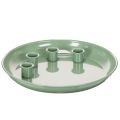 Floristik24 Plateau à bougies en forme de couronne de l'Avent verte avec quatre bougeoirs de 24 cm
