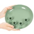 Plateau à bougies en forme de couronne de l'Avent verte avec quatre bougeoirs de 24 cm | Floristik24.be