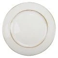 Assiette décorative ronde en plastique rétro blanc marron brillant Ø30cm | Floristik24.be