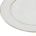 Assiette décorative ronde en plastique rétro blanc marron brillant Ø30cm | Floristik24.be