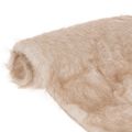 Floristik24 Chemin de table beige avec surface en fausse fourrure et bordure en fourrure, 24 x 140 cm