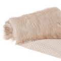 Chemin de table beige avec surface en fausse fourrure et bordure en fourrure, 24 x 140 cm | Floristik24.be