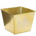 Floristik24 Pot de fleurs en métal orné d'un sapin scintillant, 18 cm