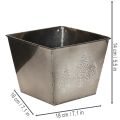 Pot de fleurs carré en métal à motif sapin, 18 cm | Floristik24.be