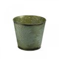 Floristik24 Cache-pot avec décoration d&#39;automne, décoration en métal, jardinière d&#39;automne verte Ø18.5cm H17cm
