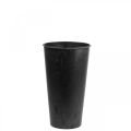 Floristik24 Vase de Table Vase Noir Plastique Anthracite Ø15cm H24cm