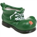 Floristik24 Décoration jardinière, chaussure verte avec hérisson, céramique 14x13cm H13cm