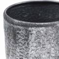 Floristik24 Cache-pot ancien en zinc argenté Ø22 / 26 / 30cm lot de 3