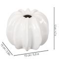 Vase en céramique en forme de citrouille, blanc, décoration intérieure, 15 cm | Floristik24.be