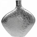 Floristik24 Vase décoratif vase à fleurs en métal martelé argent 33x8x36cm