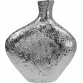 Floristik24 Vase décoratif vase à fleurs en métal martelé argent 24x8x27cm