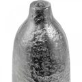 Floristik24 Vase déco métal martelé vase fleur argent Ø9.5cm H32cm