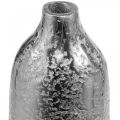 Vase déco métal martelé vase fleur argent Ø9.5cm H41cm