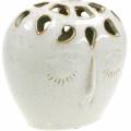 Floristik24 Vase en céramique visage crème, beige H13cm aspect faïence 1pc