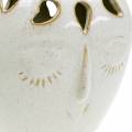 Floristik24 Vase en céramique visage crème, beige H13cm aspect faïence 1pc