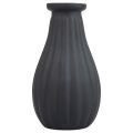 Floristik24 Vase vase verre noir rainures vase décoratif verre Ø8cm H14cm