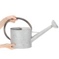 Arrosoir vintage en métal gris argenté, élégant objet de décoration de jardin, vase à fleurs, L 53 cm x H 29 cm | Floristik24.be