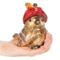 Figurine décorative d'oiseau avec chapeau en forme de pomme rouge, décoration d'automne, 13 cm | Floristik24.be