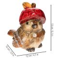 Figurine décorative d'oiseau avec chapeau en forme de pomme rouge, décoration d'automne, 13 cm | Floristik24.be