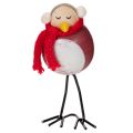 Figurine décorative d'oiseau avec écharpe, décoration hivernale, 11 cm, lot de 4 | Floristik24.be