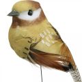 Floristik24 Printemps, oiseau sur fil, déco oiseaux couleurs naturelles H7,5cm 12pcs
