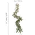 Guirlande de genévrier artificiel, décoration de Noël pour table ou fenêtre, 185 cm | Floristik24.be