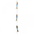 Floristik24 Cintre décoratif maritime poisson en bois à suspendre bleu clair L123cm