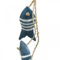 Floristik24 Cintre déco maritime poisson en bois à suspendre petit bleu foncé L31cm