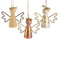 Floristik24 Décoration en bois d&#39;ange de Noël, cintre décoratif doré 9 × 3 × 7,5 cm 6 pièces