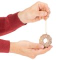 Décorations de Noël, pain d'épice, aspect glaçage, casse-noisette, étoile, sapin, couronne, 6 cm, lot de 4 | Floristik24.be
