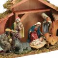 Floristik24 Crèche de Noël avec figurines Ensemble de décoration de Noël pour crèche 40×13×23,5cm
