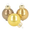 Floristik24 Ensemble de 22 mini boules de Noël, boules brillantes à suspendre, 3 cm