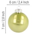 Ensemble de 24 boules de Noël colorées et brillantes, 60 mm. | Floristik24.be