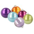 Floristik24 Boules de Noël brillantes, lot de 10, couleurs assorties, 95 mm