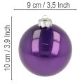 Boules de Noël brillantes, lot de 10, couleurs assorties, 95 mm | Floristik24.be
