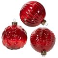 Floristik24 Boules de Noël en verre rouge, 8 cm, lot de 12