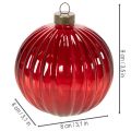 Boules de Noël en verre rouge, 8 cm, lot de 12 | Floristik24.be