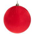 Floristik24 Boule de Noël en velours rouge, grande boule décorative à suspendre, 25 cm, lot de 2