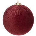 Floristik24 Boule de Noël, aspect velours rouge, à suspendre, 15 cm, lot de 3