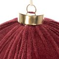 Boule de Noël, aspect velours rouge, à suspendre, 15 cm, lot de 3 | Floristik24.be