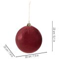 Grande boule de Noël aspect velours rouge, 20 cm, 3 pièces | Floristik24.be
