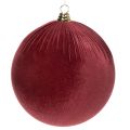 Floristik24 Grande décoration de sapin de Noël en velours rouge à suspendre, 25 cm, 2 pièces