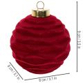 Boule de Noël, surface veloutée, rouge, 8 cm, lot de 12 | Floristik24.be