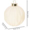 Boule de Noël blanche à textures variées, 8 cm, lot de 12. | Floristik24.be