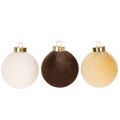 Boules de Noël, aspect velours, mélange de couleurs chaudes, 8 cm, lot de 12 | Floristik24.be