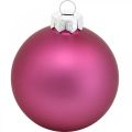 Floristik24 Mini boules de sapin, mélange de boules de Noël, pendentif sapin de Noël violet H4.5cm Ø4cm verre véritable 24pcs